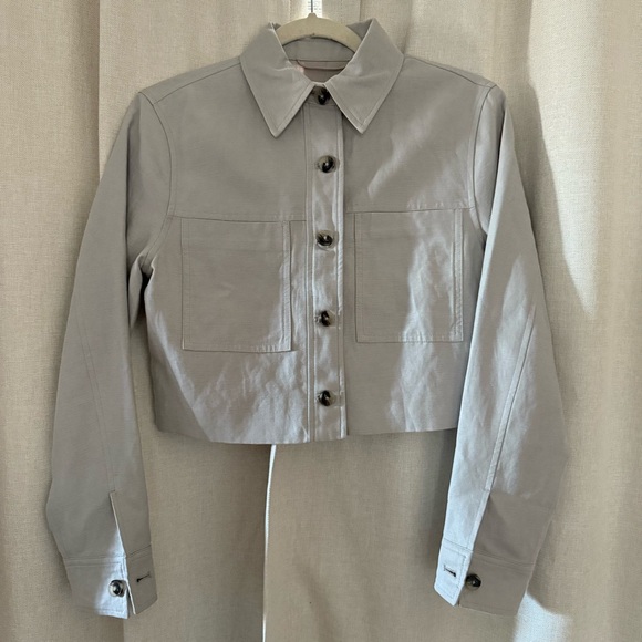 Aritzia Wilfred Cropped Jacket | XS | Gray | Linen + Lyocell Blend - Picture 3 of 9